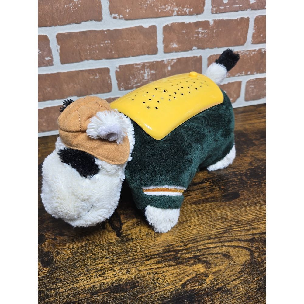 Green Bay‎ Packers Cow Plush Pillow Pets Dream Lites Working lights Without Tags